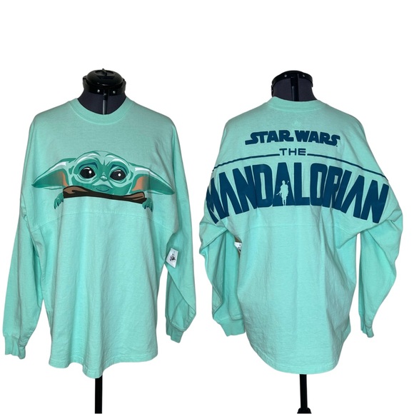 Disney Mandalorian Star Wars Spirit Jersey Baby Yoda Grogu Shirt NWT - Picture 1 of 9